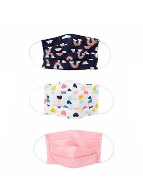 CARTER’S HEARTS/RAINBOWS WASHABLE CLOTH FACE MASKS - OS (NEW WITH TAGS) A14